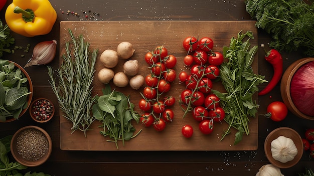 Colecție de ingrediente proaspete pe masă